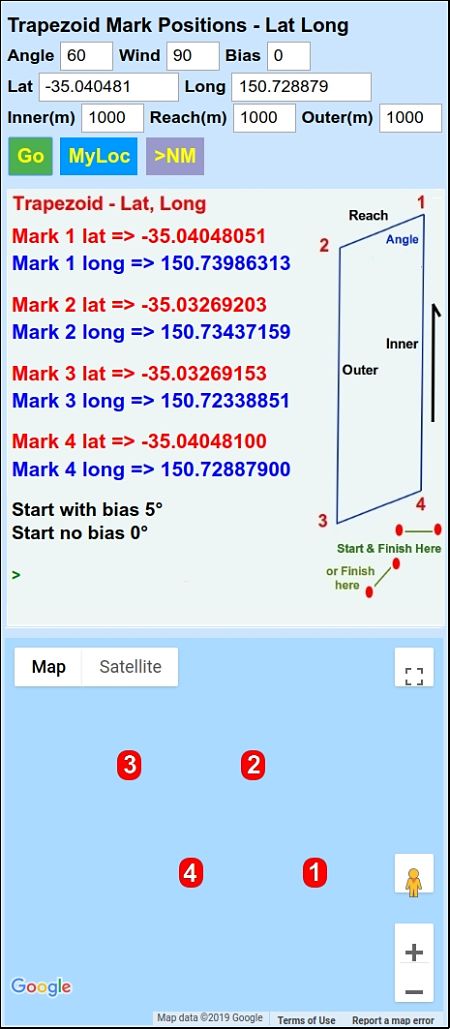 Trapezoid Lat Long Example